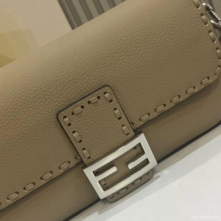 Cheap Romano Bag Khaki In Cuoio Fendi Baguette Selleria Leather Medium 0810